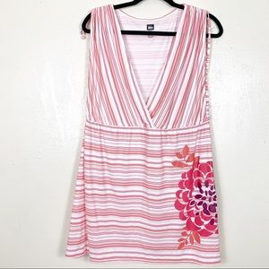 REI striped sleeveless cover up dress